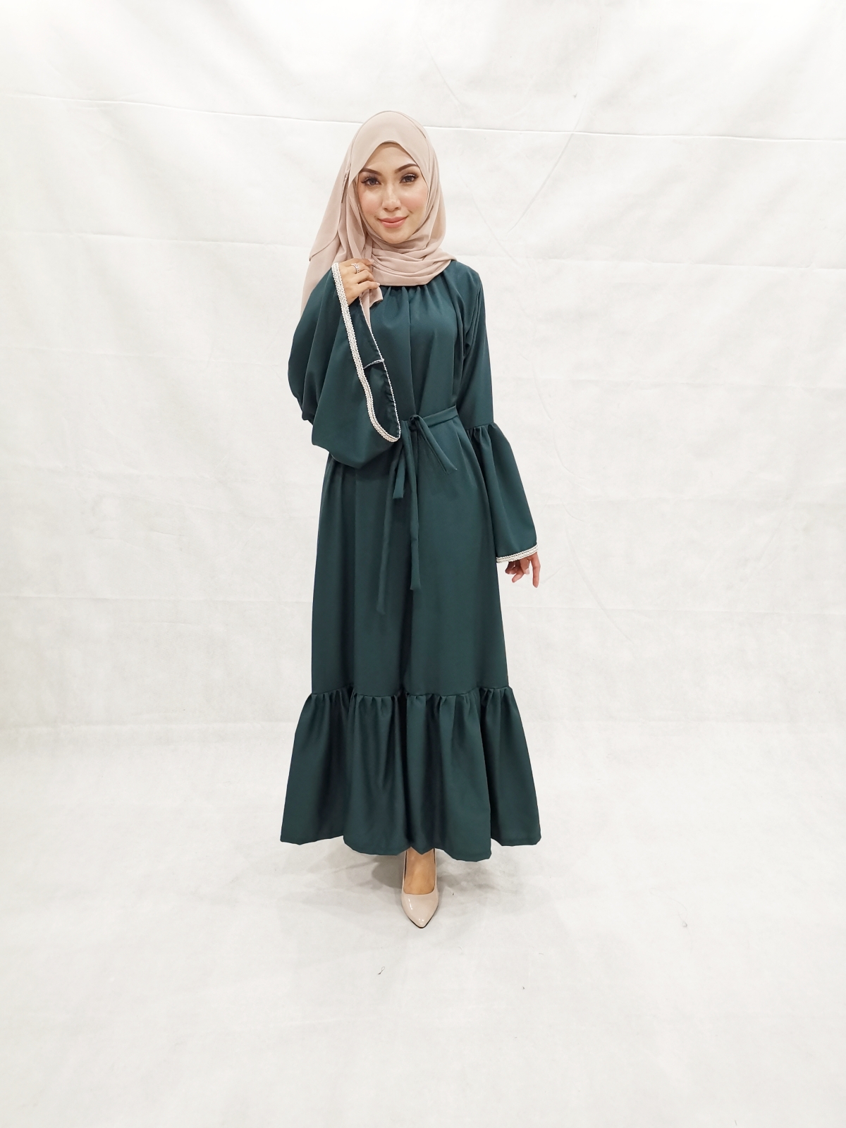 SW5206 MODERN WOMEN'S JUBAH EMERALD GREEN